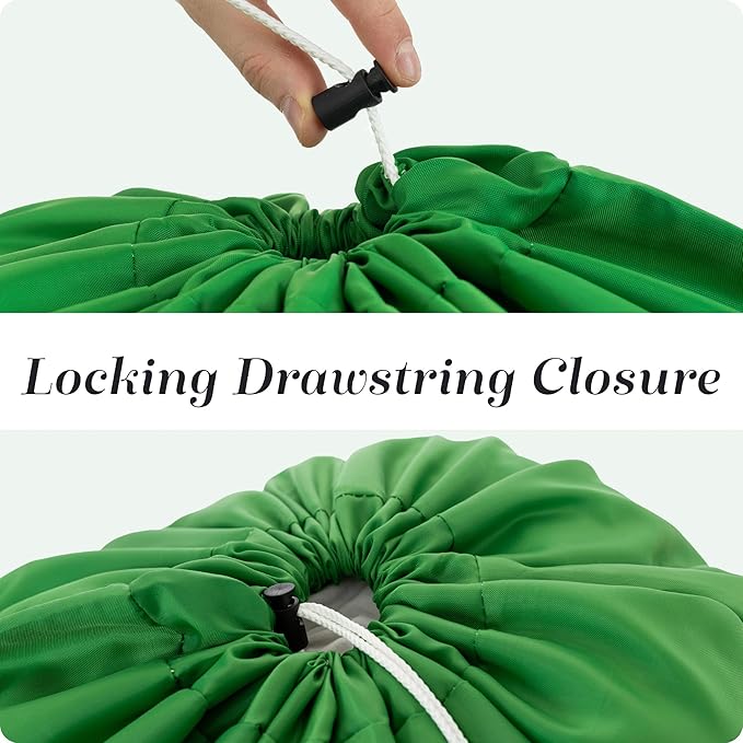 Nylon Laundry Bag - Locking Drawstring Closure and Machine Washable. These Bags will Fit a Laundry Basket or Hamper and Strong Enough to Carry up to Three Loads of Clothes. (Green)