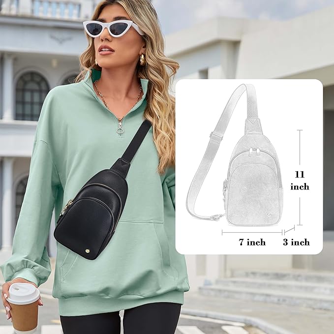 INICAT Crossbody Sling Bags Fanny Packs Valentine's Day Gifts Vegan Leather Travel Vacation Essentials Purses Women