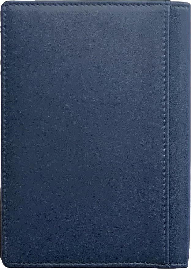 Personalized Monogrammed Navy Leather RFID Passport Wallet and Luggage Tag