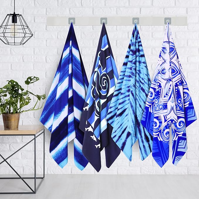 Genovega 2 Packs Oversized Beach Towel Set 36 x 72 in Large Big Pool Camping Swim Clearance Soft Towels Travel Essentials Accessories Vacation Necessities Adult Gifts Women Men Boho White Black