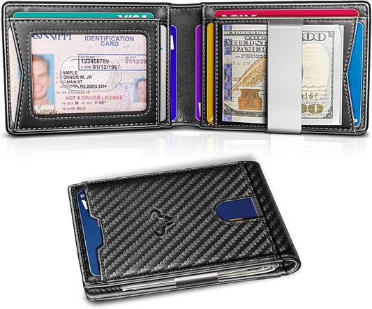 BULLIANT Men Wallet Airtag&Standard Use,Slim Front Pocket Wallet Money Clip for Gifg Men RFID Blocking 11Cards