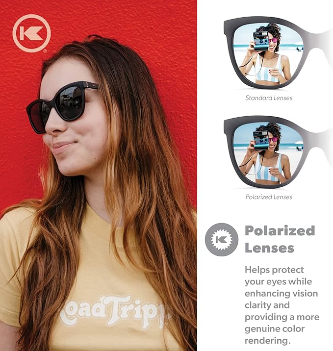 Knockaround Deja Views Polarized Sunglasses for Women - Impact Resistant Lenses & Full UV400 Protection