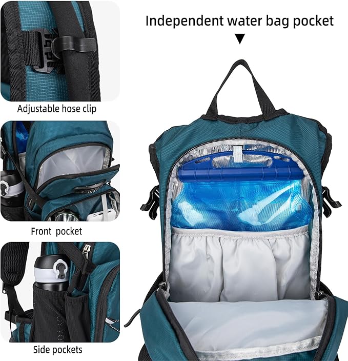 Hydration Backpack, Water Backpack for Hiking with 3L Water Bladder, Insulated Hydration Pack Lightweight Day Hydropack Ideal for Hiking and Cycling, 18L