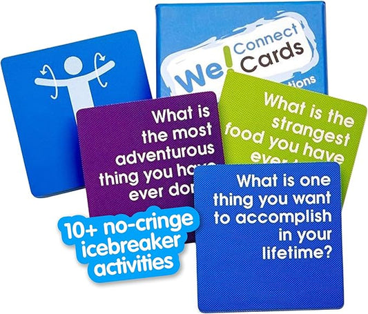 We! Connect Cards - Conversation Cards to Build Trust & Connection - Ideal Office Games, Ice Breakers & Educational Team Building Games - Featured by TEDx (60 Color-Coded Pieces)