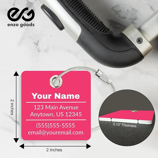 Personalized Luggage Tag | Custom Luggage Tags for Suitcases | Kids Backpack Tag | 10 Color Options & Choose Font, Font Color