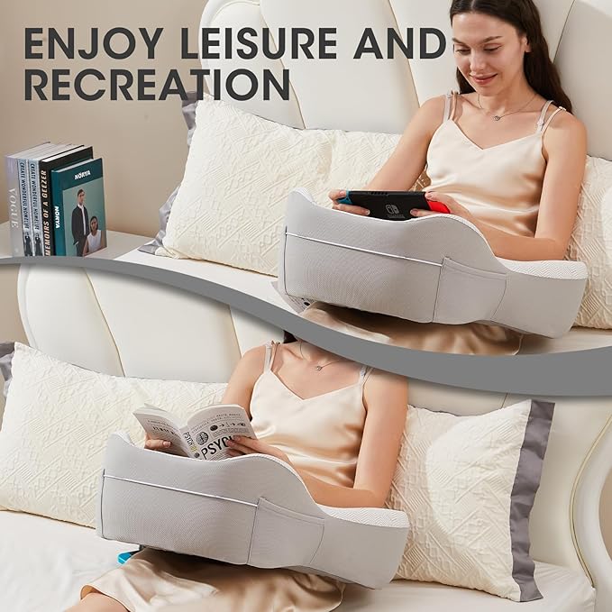 Lap Desk, Laptop Lap Desk Lap Desk with Cushion, Laptop Pillow for Lap, Portlands Portable Desk Pad, Gaming Pillow Work Pillow for Bed, Couch, Car(Ash Gray)