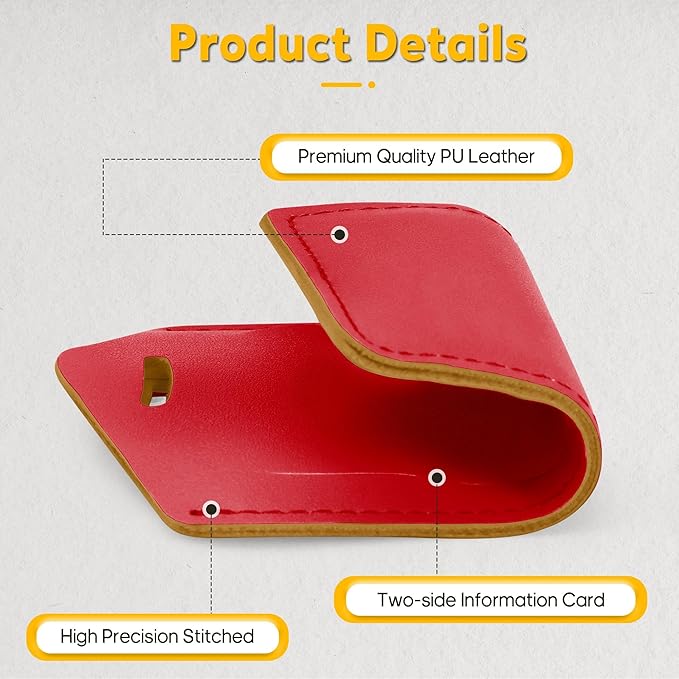 Travelambo 16 Pack Luggage Tags Faux Leather for Suitcases Travel Bag Labels with Protection Cover ID (Red Deep)