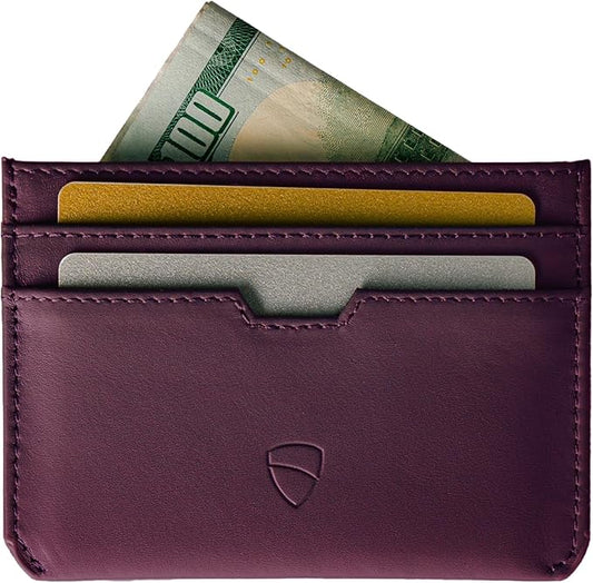 Vaultskin MOORGATE Slim Card Holder - Minimalist Leather Wallet, RFID Blocking Sleeve, Fits Front Pocket, for Men and Women