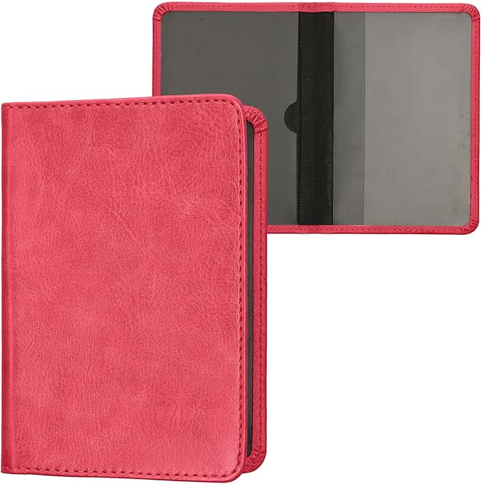 kwmobile Registration and Insurance Holder - Car Document Holder for Vehicle Documents and Cards - PU Leather - Black
