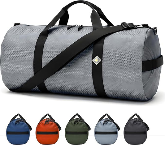 Diamond Ripstop Duffle Bags, Ultra Tough & Tear Resistant, Reinforced Stitching, Weatherproof, Packable Foldable Duffle Bag for Traveling