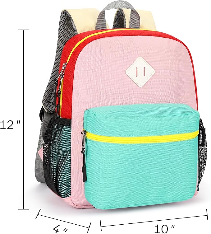 STEAMEDBUN Toddler Backpack for Girls 2-4,Kindergarten Backpack for Girls,Preschool Backpack,Mini, Pink&light Green