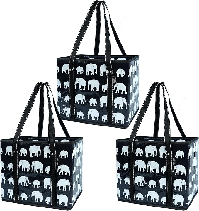 BeeGreen Large Waterproof Reusable Bags Christmas Heavy Duty Shopping Tote for Groceries Pool Gift with Webbing Handles