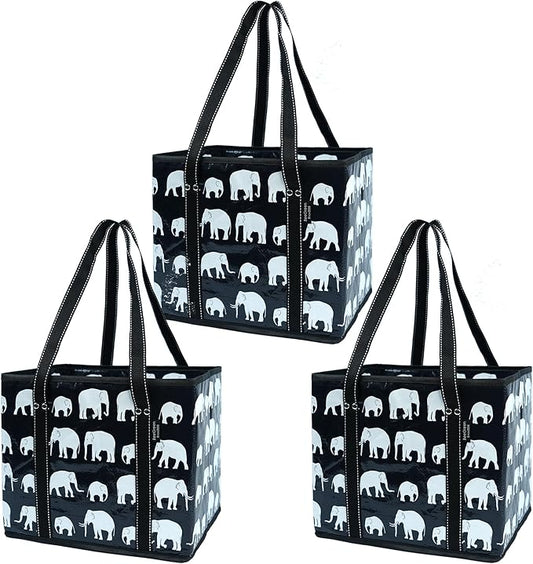 BeeGreen Large Waterproof Reusable Bags Christmas Heavy Duty Shopping Tote for Groceries Pool Gift with Webbing Handles