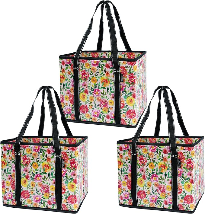 BeeGreen Large Waterproof Reusable Bags Christmas Heavy Duty Shopping Tote for Groceries Pool Gift with Webbing Handles