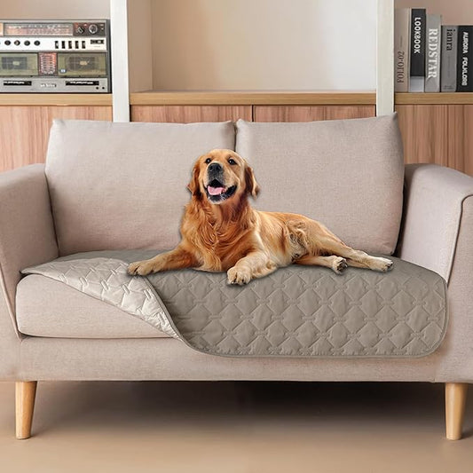 gogobunny 100% Double Sided Waterproof Dog Blanket Soft Pet Bed Cover Reversible Protect Furniture Couch Sofa Car for Puppy Large Dog Cat (Dark Stone/Light Stone, 32x53 Inch (Pack of 1))