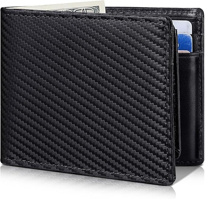 Artpaxy Mens Wallet Bifold Genuine Leather RFID Blocking Wallet for Men with 2 ID Windows 12 Card Holders 2 cash pockets 1 Gift Box