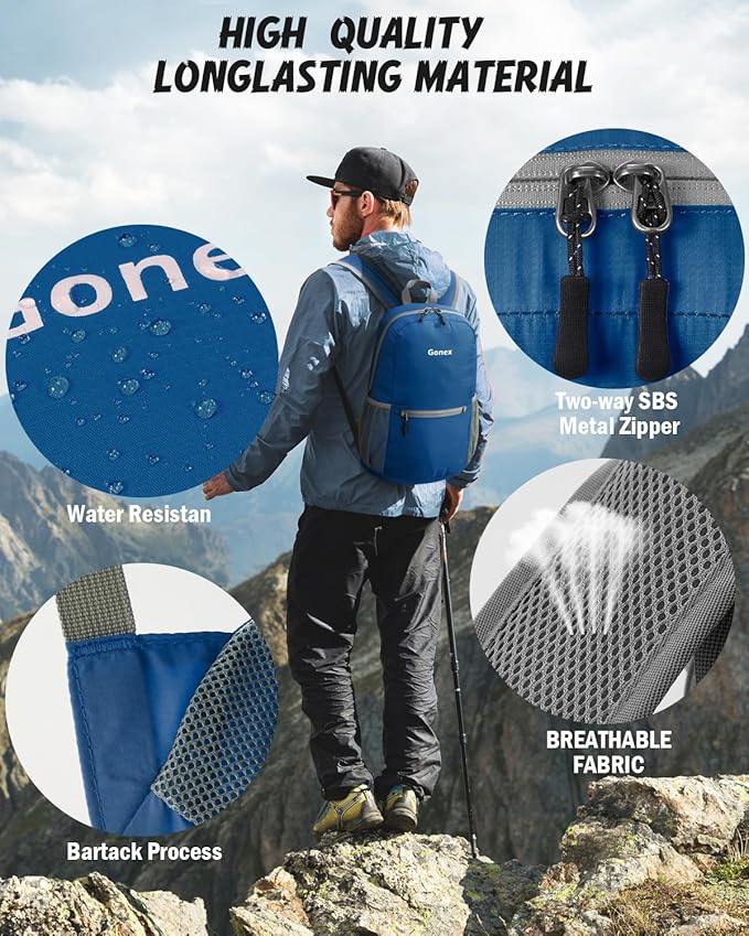 Gonex Ultra Lightweight Packable Backpack 20L Daypack Handy Foldable Camping Outdoor Travel Cycling Backpacking