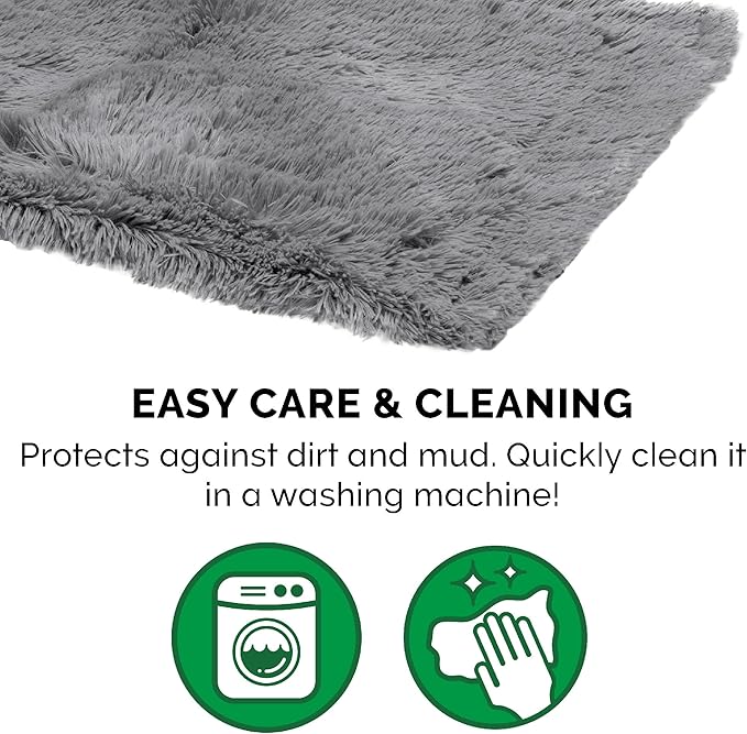 Furhaven Waterproof Throw Blanket for Dogs & Indoor Cats, Washable - Shaggy Plush Calming Long Faux Fur & Velvet Dog Blanket - Gray, Medium