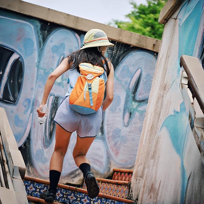 Packable Backpack, Lightweight Hiking Daypack for Men & Women, 18L Foldable Water-Resistant Small Backpack with Color Block Design for Outdoor Trekking Camping Travel