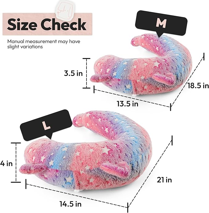 Dog Calming Pillow, Glow in The Dark Dog Put Head on, Soft Question Mark Pillows for Dogs, Kids, Adults, Washable Dog Bed Pillow, Cozy Dog Body Pillow Gifts (M Glow Pink)