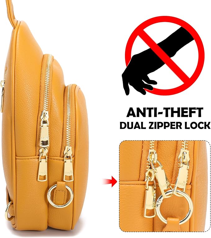 INICAT Crossbody Sling Bags Fanny Packs Valentine's Day Gifts Vegan Leather Travel Vacation Essentials Purses Women