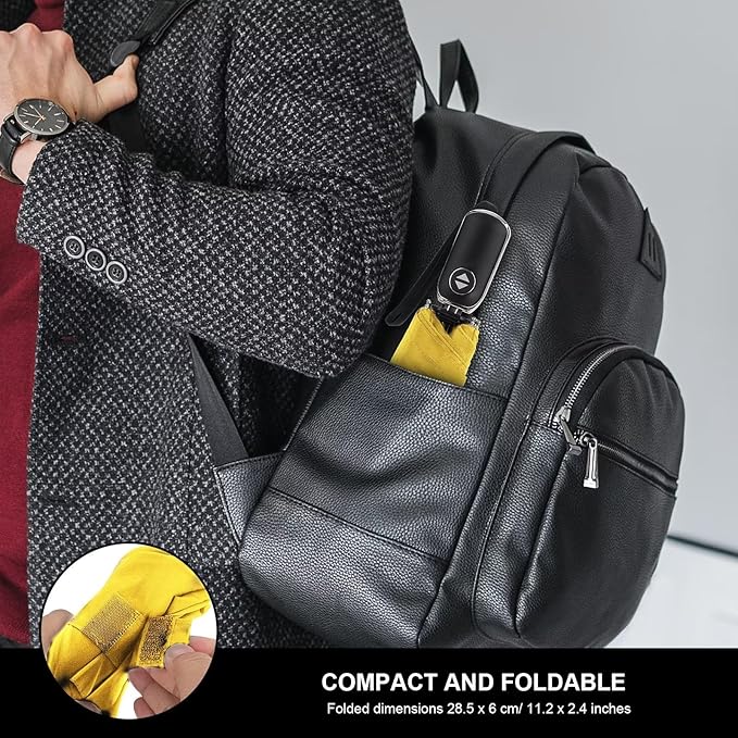 LEAGERA Compact Travel Umbrella for Purse - Flat Handle, Waterproof for Light Rain