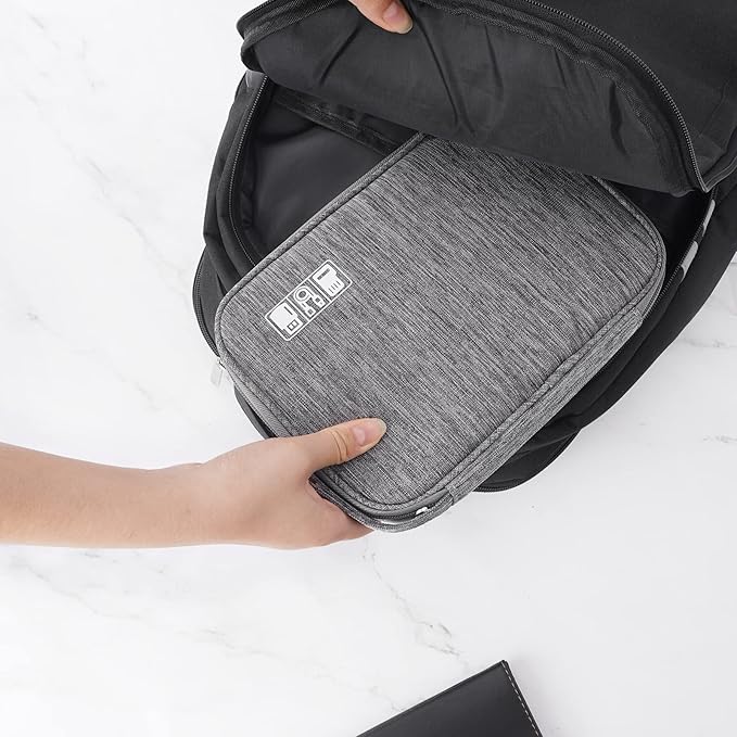 Electronic Organizer Travel Universal Cable Organizer Electronics Accessories Bag for Cable, Charger, Phone, USB, SD Card,1Pack