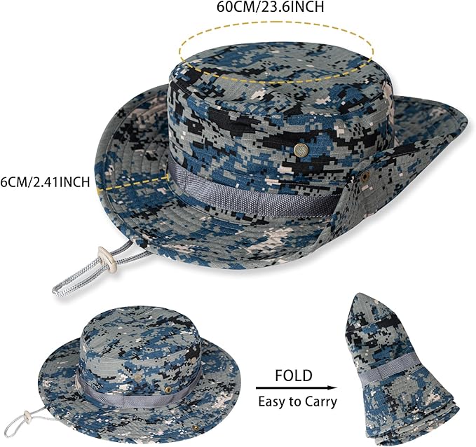 Sun Hats for Men Women Boonie Hat UPF 50+ Bucket Hat Wide Brim UV Protection Fishing Hiking Safari Outdoor Hats