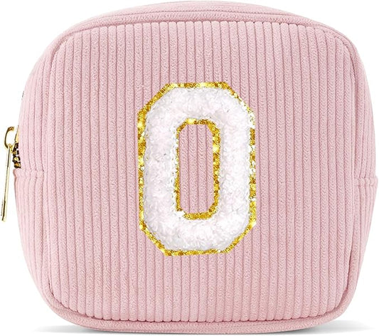 Pocmimut Letter Makeup Bag,Personalized Makeup Pouch for Teen Girl Gifts Trendy Stuff - Birthday Gift 18th Gifts Cute Stuff for Girls,O