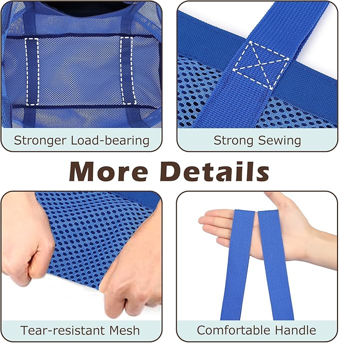 Mesh Beach Bag, Large Beach Tote with Zipper Pocket for Family Pool Bag for Toys & Vacation Essentials