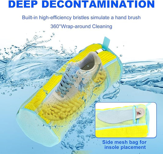 Shoe Washing Bag for Washing Machine - Durable Shoe Washing Machine Bag for Most Children's Shoes (Small Yellow 2PCS)