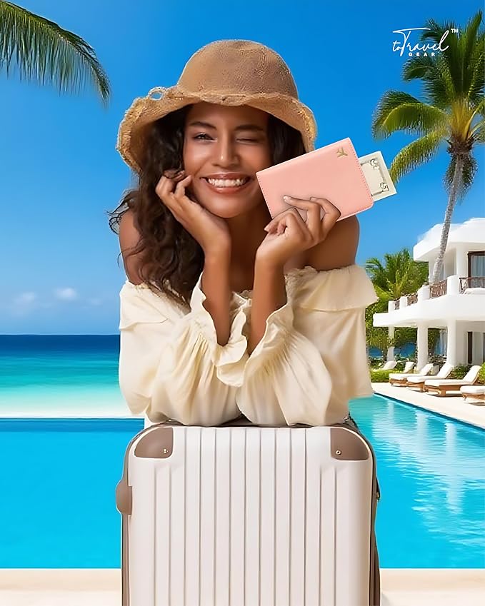 PU Leather Passport Holder Covers Case, Waterproof Rfid Blocking Travel Wallet Passport Holder(Warm Nude)