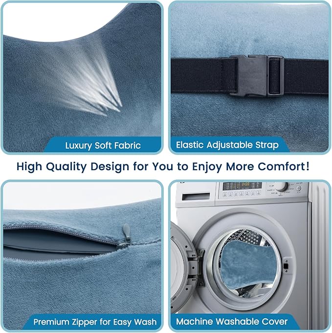 Inflatable Car Neck Pillow - 2 Pack Soft Headrest Cushion for Driving Office Camping, Inflatable Travel Neck Pillow for Car or SUV, Boost Your Driving Comfort, Fits All Vehicles