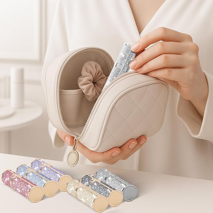 Travel Perfume Bottle Refillable, Sparkle Perfume Atomizer Leak-Proof Portable 5ML Mini Empty Atomizer Sprayer Bottle for Traveling and Outgoing (Silver, 5ML)