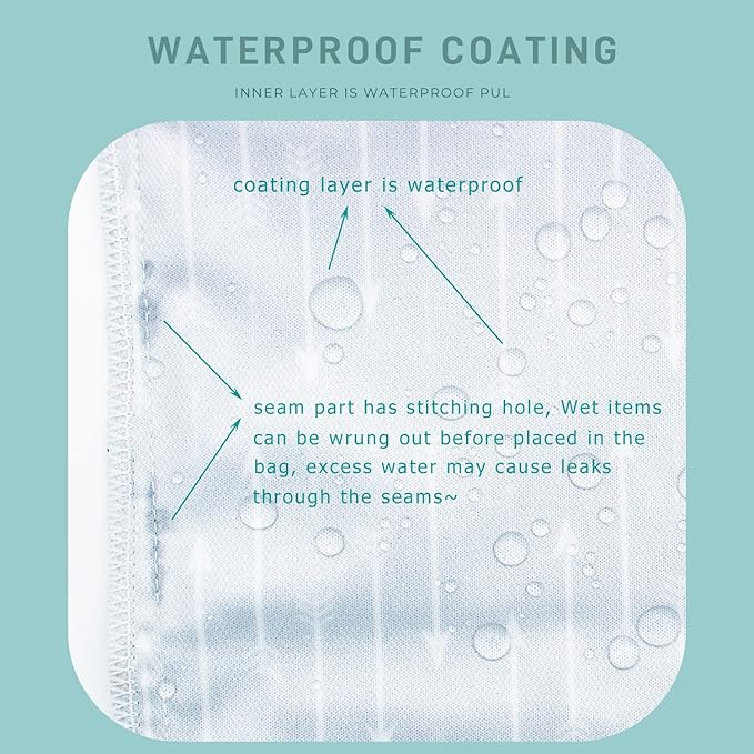 Wet Dry Bag Waterproof Reusable Wet Bag for Swimsuit, Travel, Beach, Pool, Bathing Suit, Diapers, Dirty Yoga Gym Clothes Daycare Organizer One Zippered Pocket (green leaf 2)