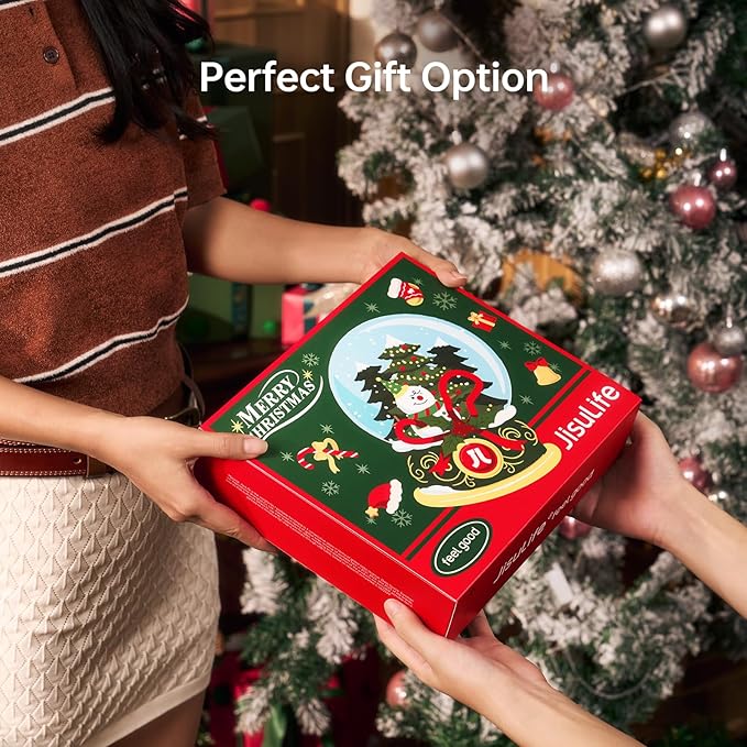 JISULIFE Portable Handheld Fan, 4000mAh Mini Rechargeable Fan, 5 Speeds & Up to 22H Cooling. Ideal for travel, camping, and Christmas festivities. Gift for Women, Men, Bridesmaids, Birthday (Beige)