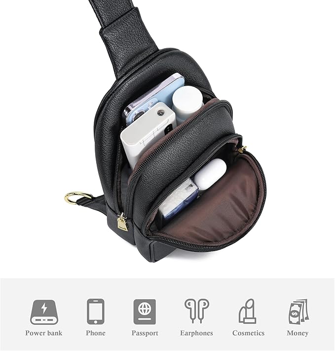 INICAT Crossbody Sling Bags Fanny Packs Valentine's Day Gifts Vegan Leather Travel Vacation Essentials Purses Women