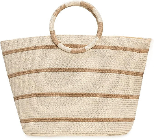 Beach Bags for Women Straw Tote Bag Summer Beach Bag Large Woven Straw Tote for Vacation Holiday