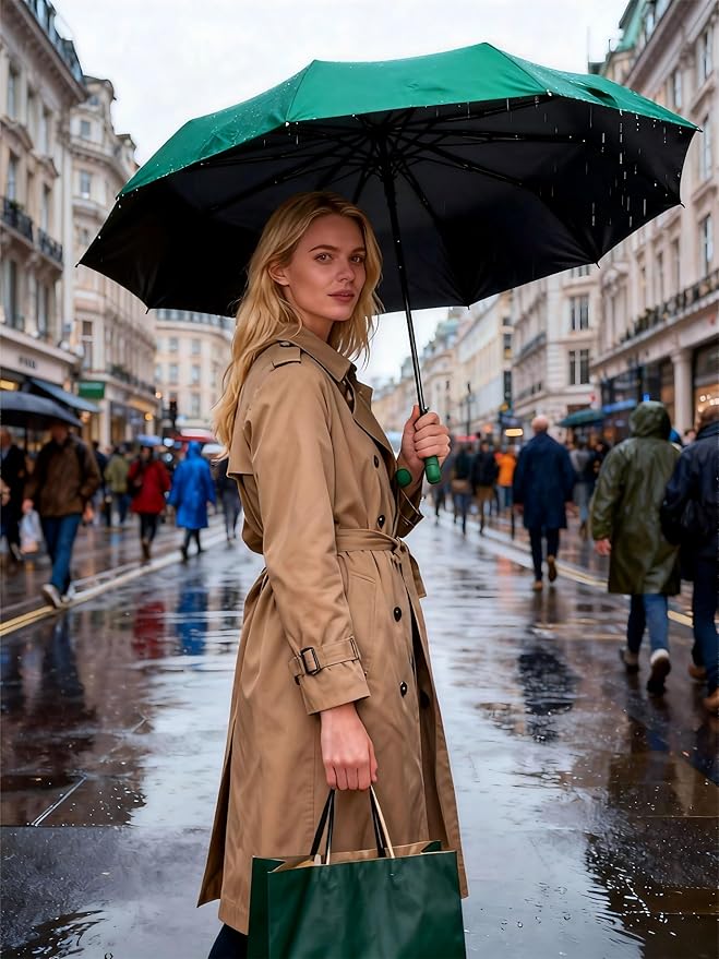 Windproof Mini Travel Umbrella with UPF 50+ Sun & Rain Protection - Ultra Compact & Lightweight, Pocket-Sized for Any Bag, Eco-Friendly Quick-Dry Fabric in Trendy Colors