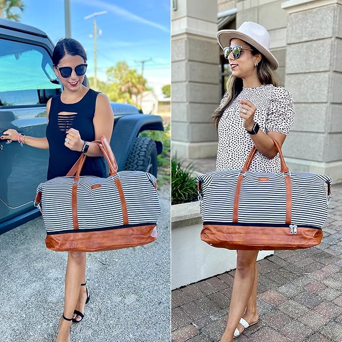 IBFUN Weekender Bags for Women, 21" Weekender Travel Bag, Travel Duffle Bag with Shoe Compartment Carry on Overnight Duffel Bag for Weekend Travel Business Trip, 3PCS