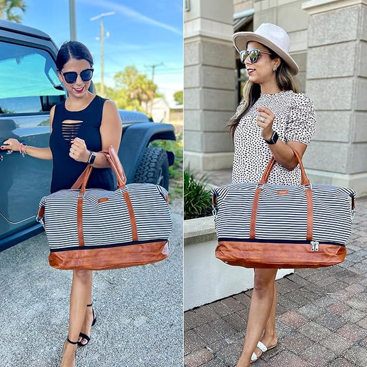 IBFUN Weekender Bags for Women, 21" Weekender Travel Bag, Travel Duffle Bag with Shoe Compartment Carry on Overnight Duffel Bag for Weekend Travel Business Trip, 3PCS