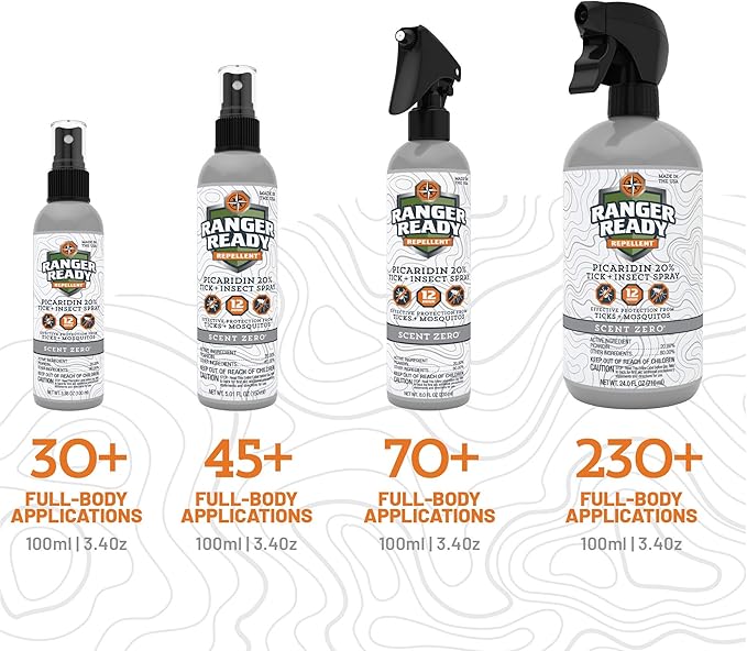 Ranger Ready Repellents Picaridin Insect Repellent, Orange Scent - DEET-Free Tick and Mosquito Repellent Bug Spray (8 Oz., Pack of 1)