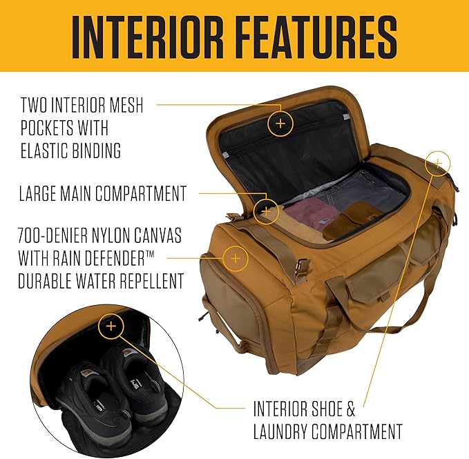 Carhartt Heavy Haul Utility Duffel Bag's, Water-Resistant Packable Bag for Jobsite, Gym, and Travel