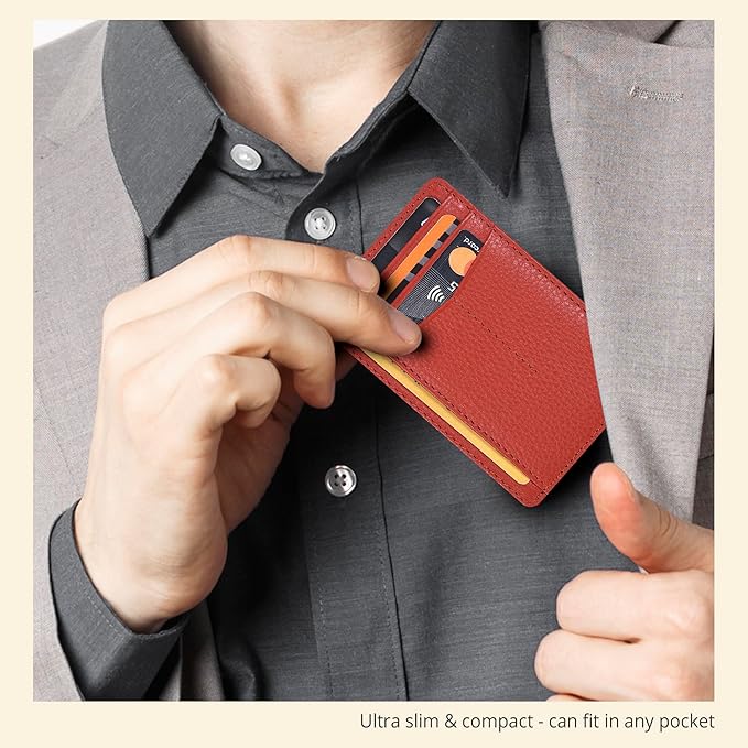 Oak Leathers Leather Slim Minimalist Wallet for Men & Women RFID Front Pocket Leather Card Holder Wallets