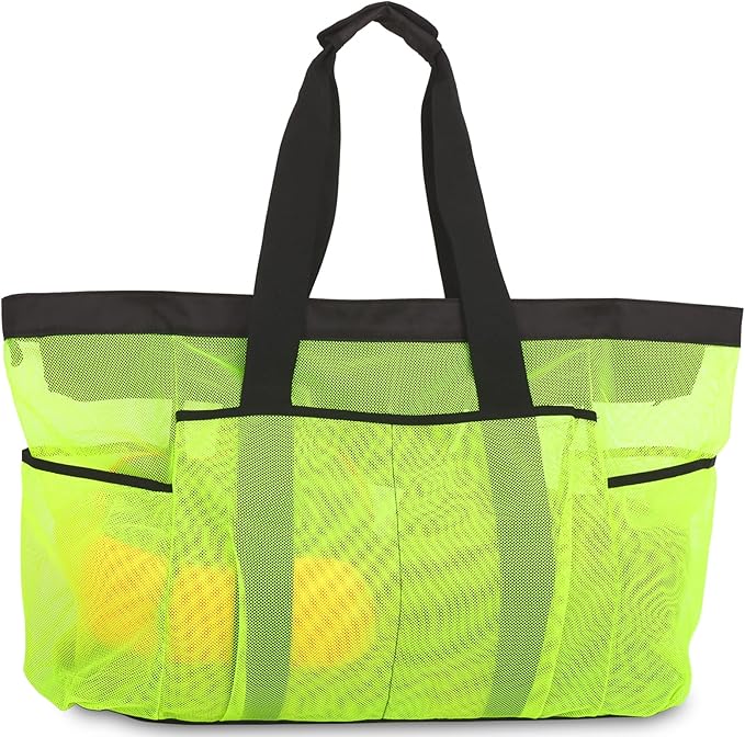 Extra Large Beach Bag Mesh Tote with Zipper and Pockets Ideal for Your Family Cruise/Beach Vacation Essentials