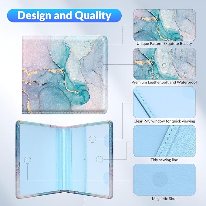 Car Registration and Insurance Card Holder，Vehicle Glove Box Car Organizer，Accessories Case for Storing Driving Licences, Cards, Documents