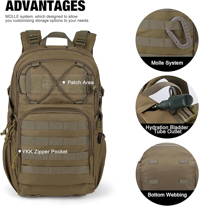 Mardingtop Military Tactical Backpack for Men 28L Molle Rucksack Assault Pack EDC Daypack for Hiking,Travel,Camping, Hunting