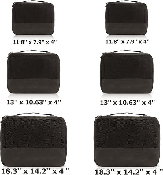 DoubleTrip Packing Cubes for Suitcases Carry on Luggage Organizer 6 Set Travel Accessories Lightweight Storage Bag Space Saver Clothes Pouch Large
