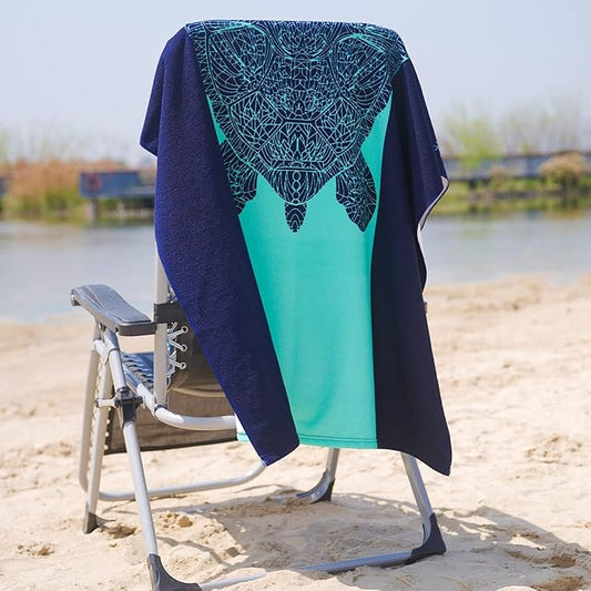 4 Packs Oversized Thin Beach Towel Set XL Extra Large Big 36 x 72 in Clearance Swim Travel Towels Soft Blanket for Adult Women Men Chair Cover Accessories Essentials Sharks Turtles Flamingos Lobsters
