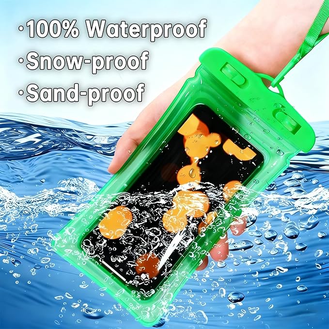 2 Pack Waterproof Phone Pouch, Waterproof Phone Case，Compatible with iPhone 17 16 15 14 13 Pro Max, IPX8 Cellphone Dry Bag Beach Cruise Ship Essentials 8.3"(Blue+Pink)